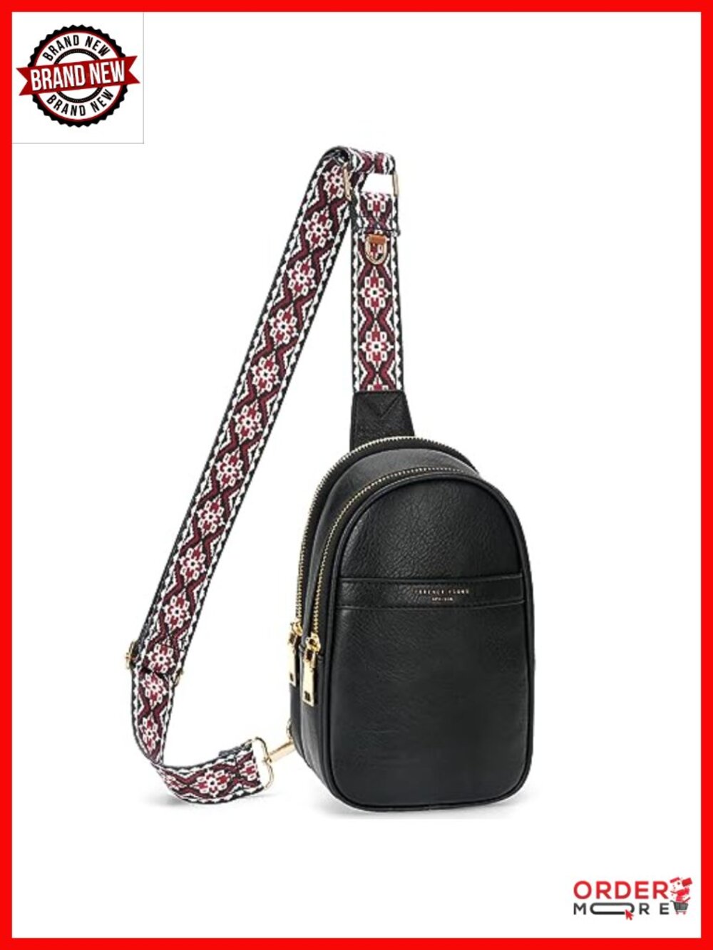 Vegan Leather Small Sling Bag for Women Crossbody Fanny Pack with Adjustable